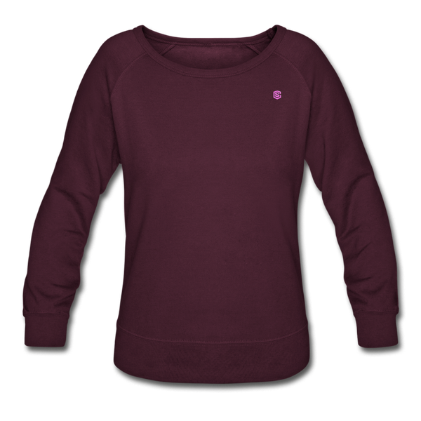 Women’s Crewneck Sweatshirt  WITH PINK  LOGO - plum