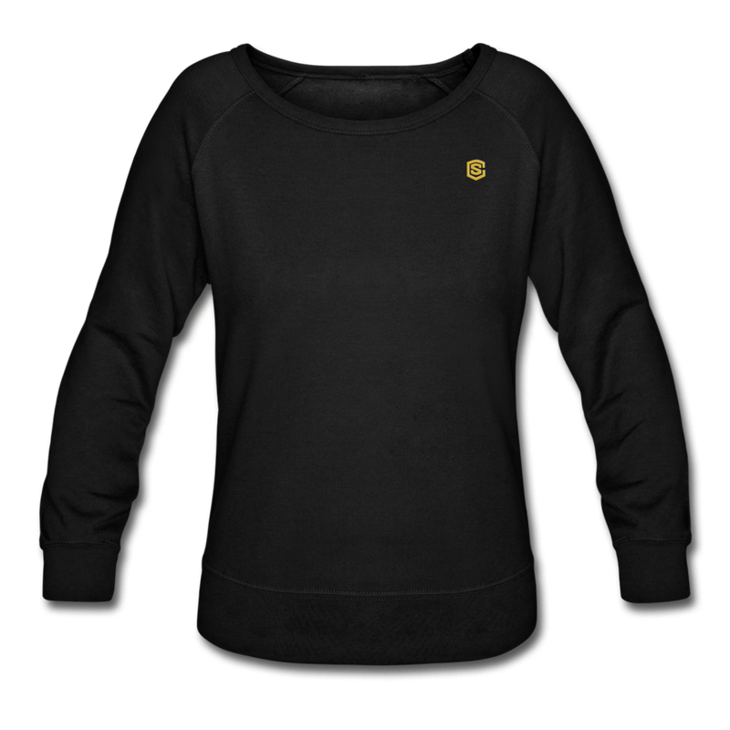 Women’s Crewneck Sweatshirt  WITH GOLD  LOGO - black