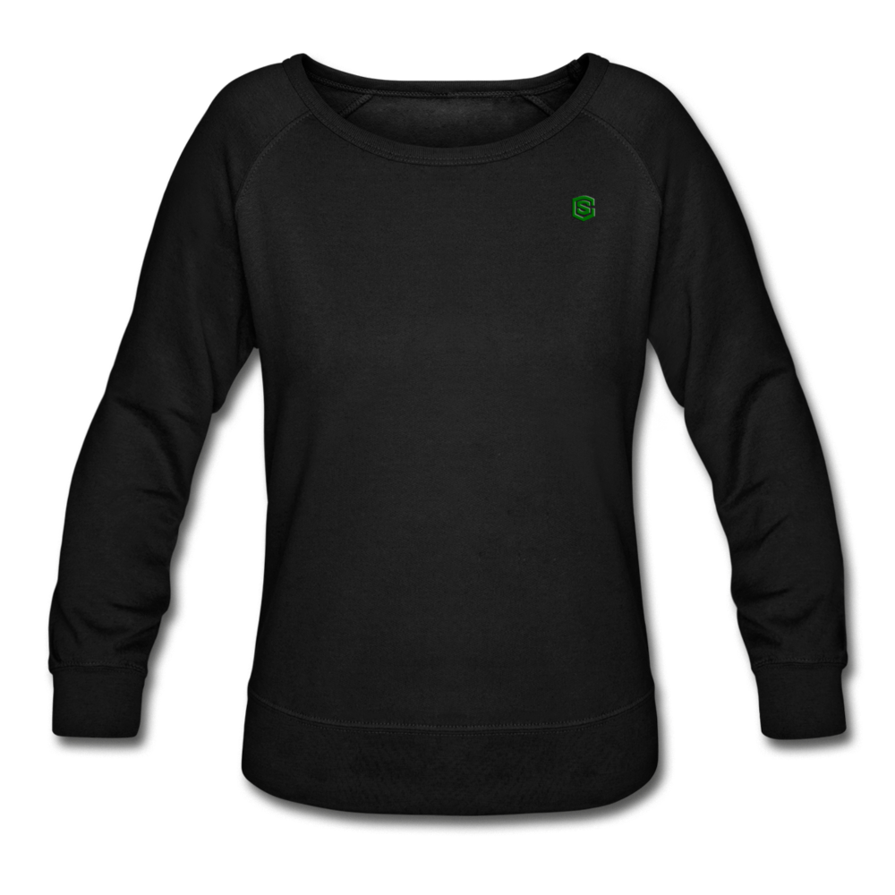 Women’s Crewneck Sweatshirt  WITH GREEN  LOGO - black