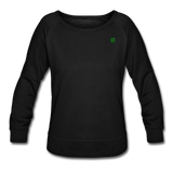 Women’s Crewneck Sweatshirt  WITH GREEN  LOGO - black