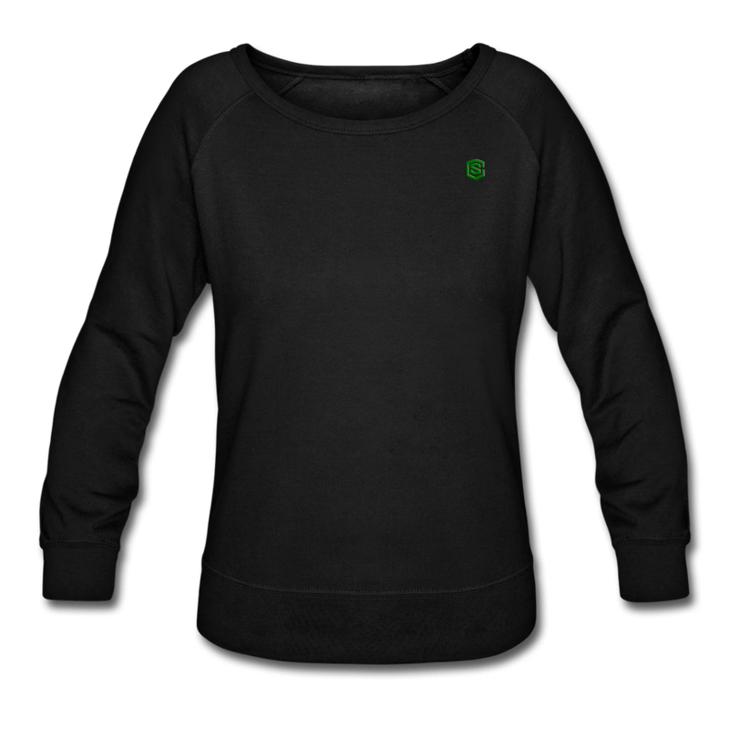 Women’s Crewneck Sweatshirt  WITH GREEN  LOGO - black