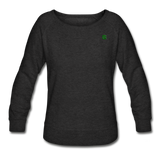 Women’s Crewneck Sweatshirt  WITH GREEN  LOGO - heather black