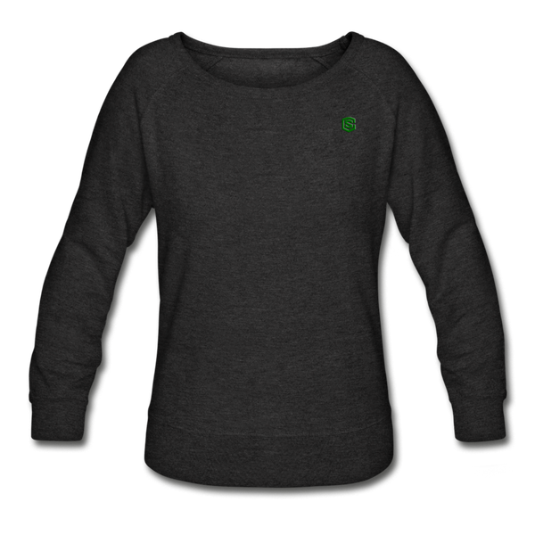 Women’s Crewneck Sweatshirt  WITH GREEN  LOGO - heather black