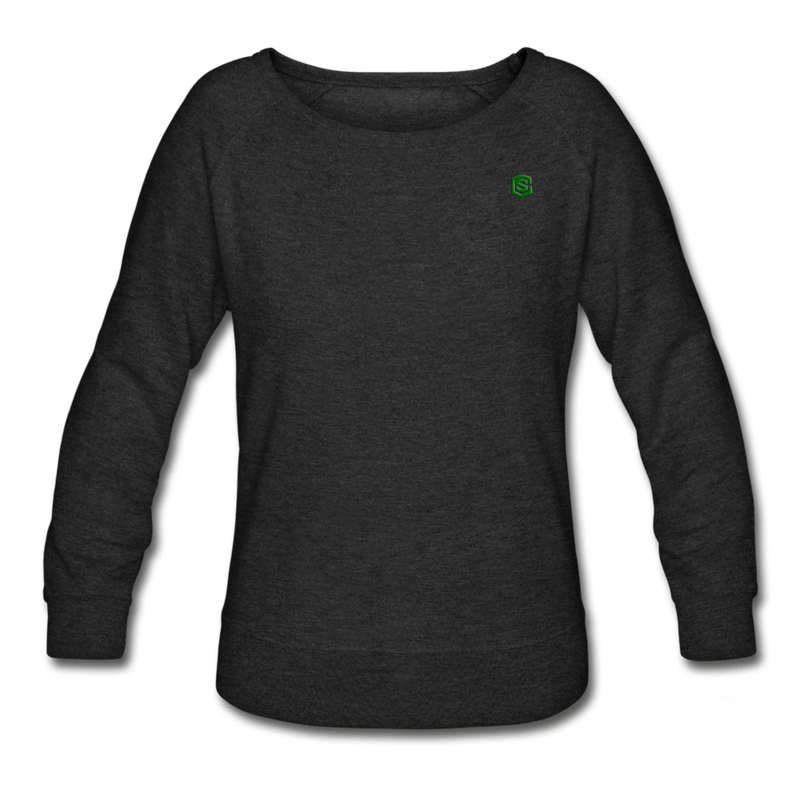 Women’s Crewneck Sweatshirt  WITH GREEN  LOGO - heather black