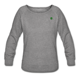 Women’s Crewneck Sweatshirt  WITH GREEN  LOGO - heather gray