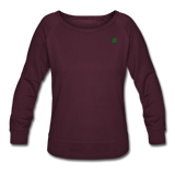 Women’s Crewneck Sweatshirt  WITH GREEN  LOGO - plum