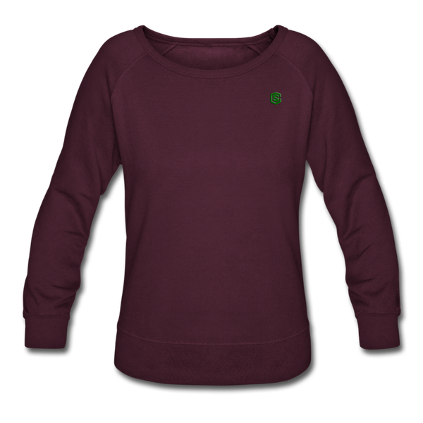 Women’s Crewneck Sweatshirt  WITH GREEN  LOGO - plum