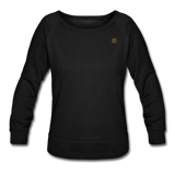 Women’s Crewneck Sweatshirt  WITH  BROWN LOGO - black