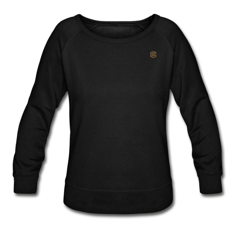 Women’s Crewneck Sweatshirt  WITH  BROWN LOGO - black