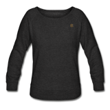 Women’s Crewneck Sweatshirt  WITH  BROWN LOGO - heather black