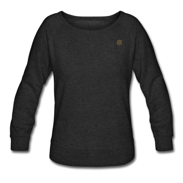 Women’s Crewneck Sweatshirt  WITH  BROWN LOGO - heather black