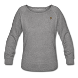 Women’s Crewneck Sweatshirt  WITH  BROWN LOGO - heather gray