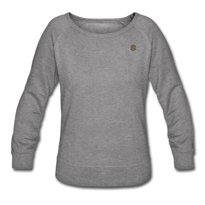 Women’s Crewneck Sweatshirt  WITH  BROWN LOGO - heather gray