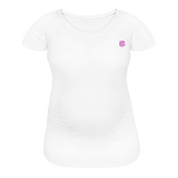 Women’s Maternity T-Shirt  WITH  PINK LOGO - white