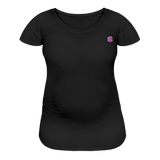 Women’s Maternity T-Shirt  WITH  PINK LOGO - black