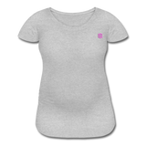 Women’s Maternity T-Shirt  WITH  PINK LOGO - heather gray