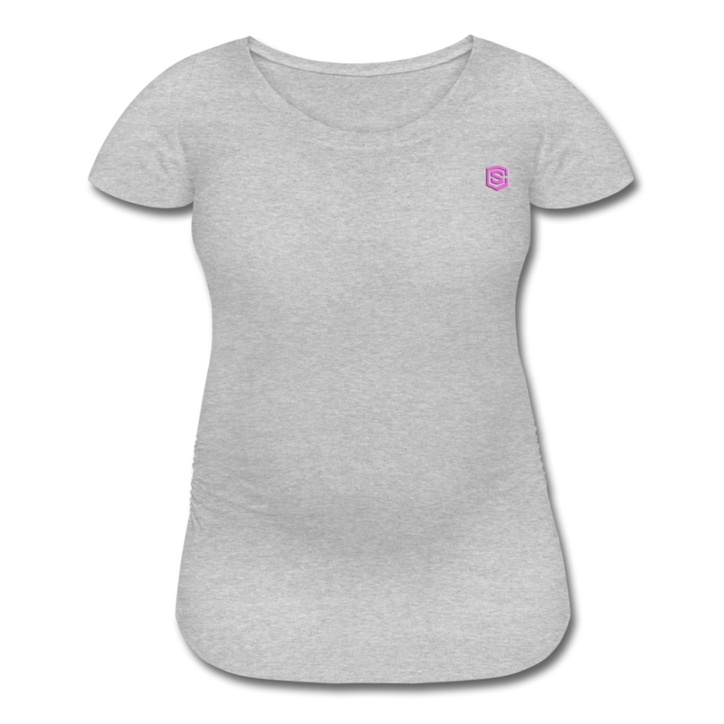 Women’s Maternity T-Shirt  WITH  PINK LOGO - heather gray