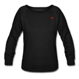 Women’s Crewneck Sweatshirt  WITH RED  LOGO - black