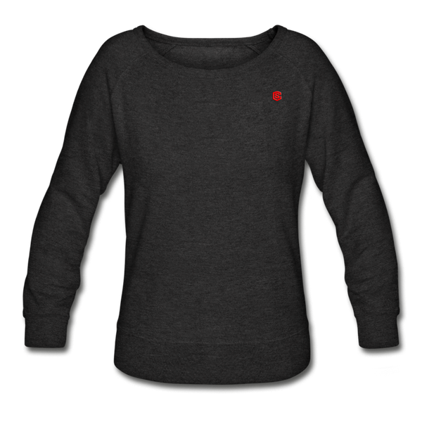 Women’s Crewneck Sweatshirt  WITH RED  LOGO - heather black