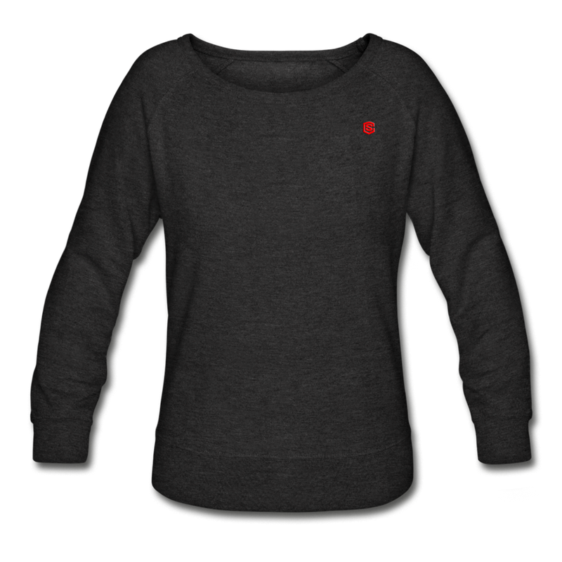 Women’s Crewneck Sweatshirt  WITH RED  LOGO - heather black