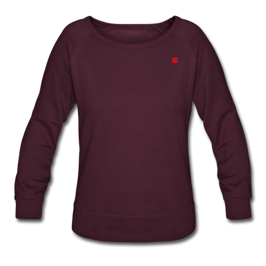 Women’s Crewneck Sweatshirt  WITH RED  LOGO - plum