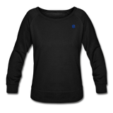 Women’s Crewneck Sweatshirt  WITH BLUE  LOGO - black