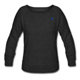 Women’s Crewneck Sweatshirt  WITH BLUE  LOGO - heather black