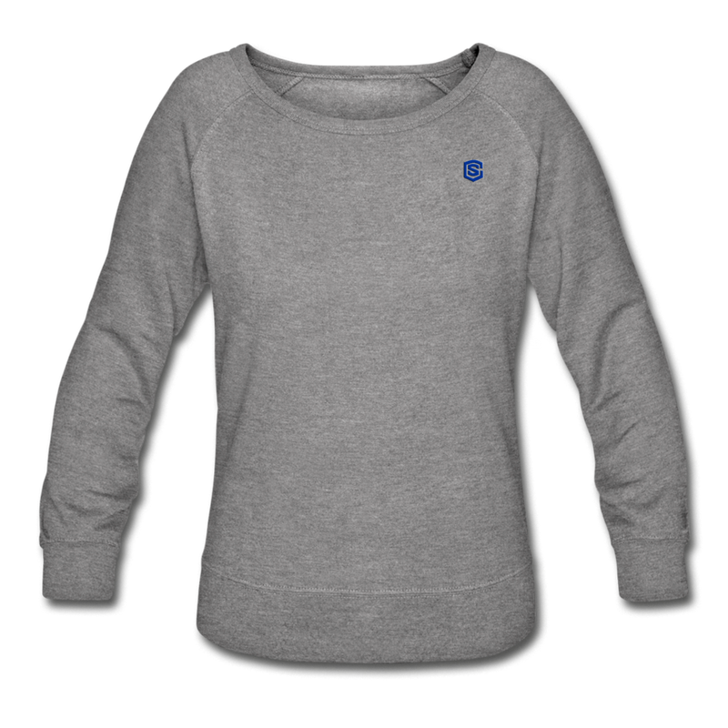 Women’s Crewneck Sweatshirt  WITH BLUE  LOGO - heather gray