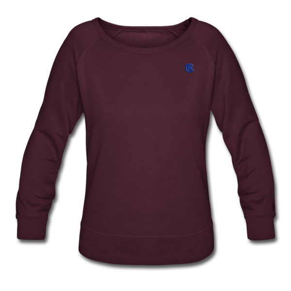 Women’s Crewneck Sweatshirt  WITH BLUE  LOGO - plum