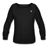 Women’s Crewneck Sweatshirt  WITH SILIVER  LOGO - black