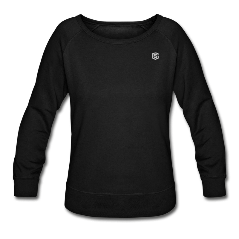 Women’s Crewneck Sweatshirt  WITH SILIVER  LOGO - black