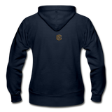 Gildan Heavy Blend Women's Zip Hoodie  WITH BROWN  LOGO - navy