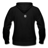 Gildan Heavy Blend Women's Zip Hoodie  WITH SILIVER  LOGO - black