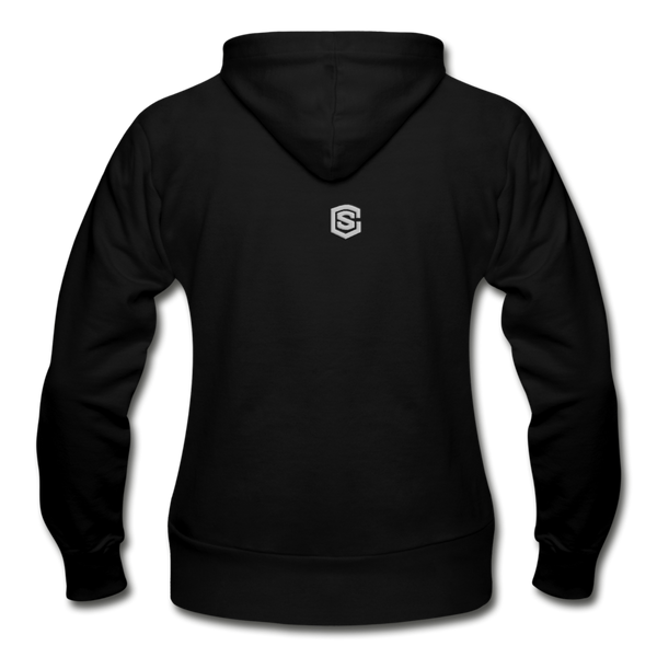 Gildan Heavy Blend Women's Zip Hoodie  WITH SILIVER  LOGO - black