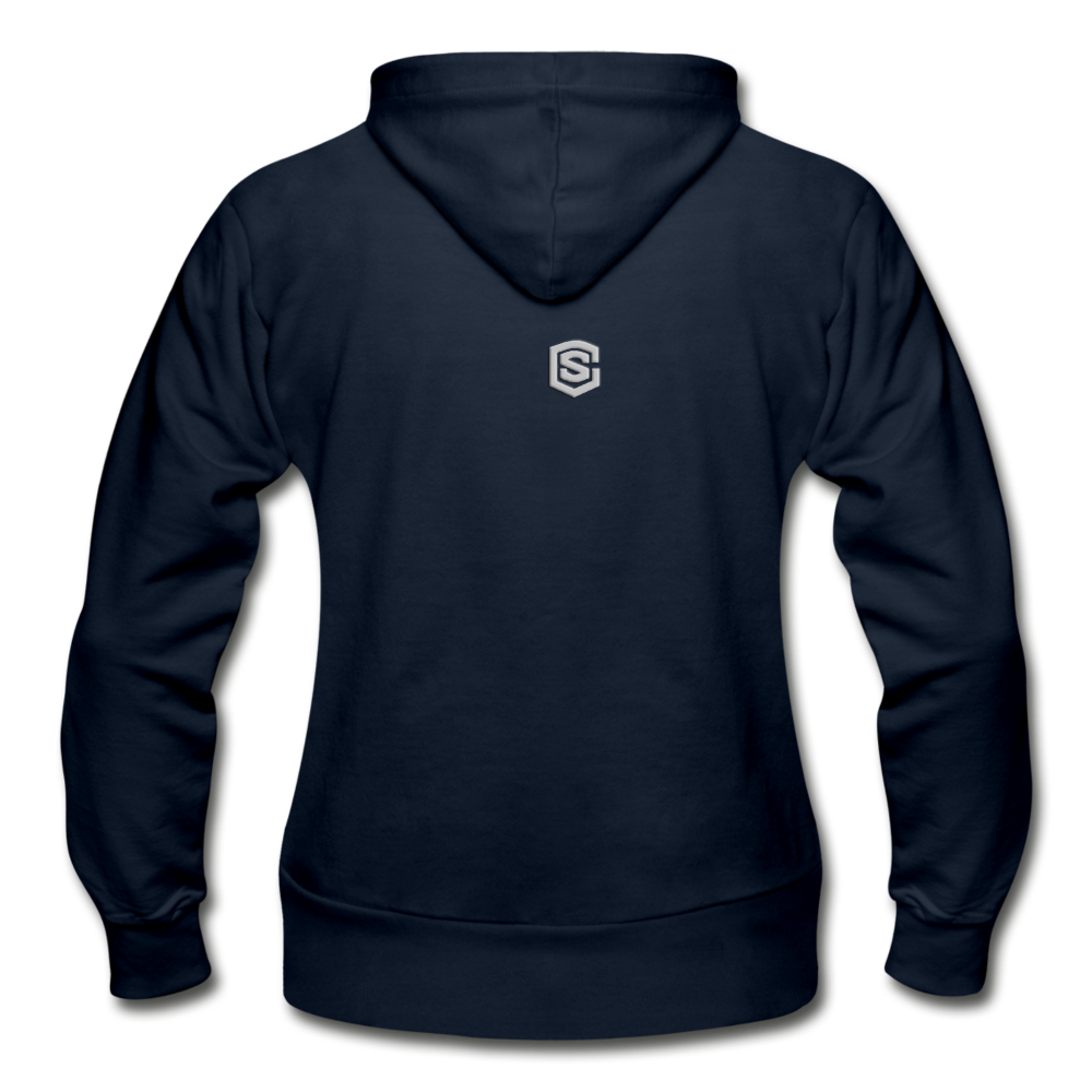 Gildan Heavy Blend Women's Zip Hoodie  WITH SILIVER  LOGO - navy