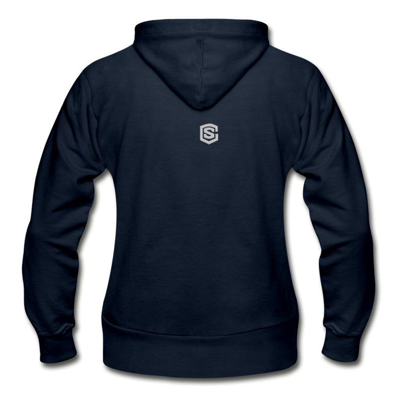 Gildan Heavy Blend Women's Zip Hoodie  WITH SILIVER  LOGO - navy