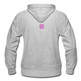 Gildan Heavy Blend Women's Zip Hoodie WITH  PINK  LOGO - heather gray