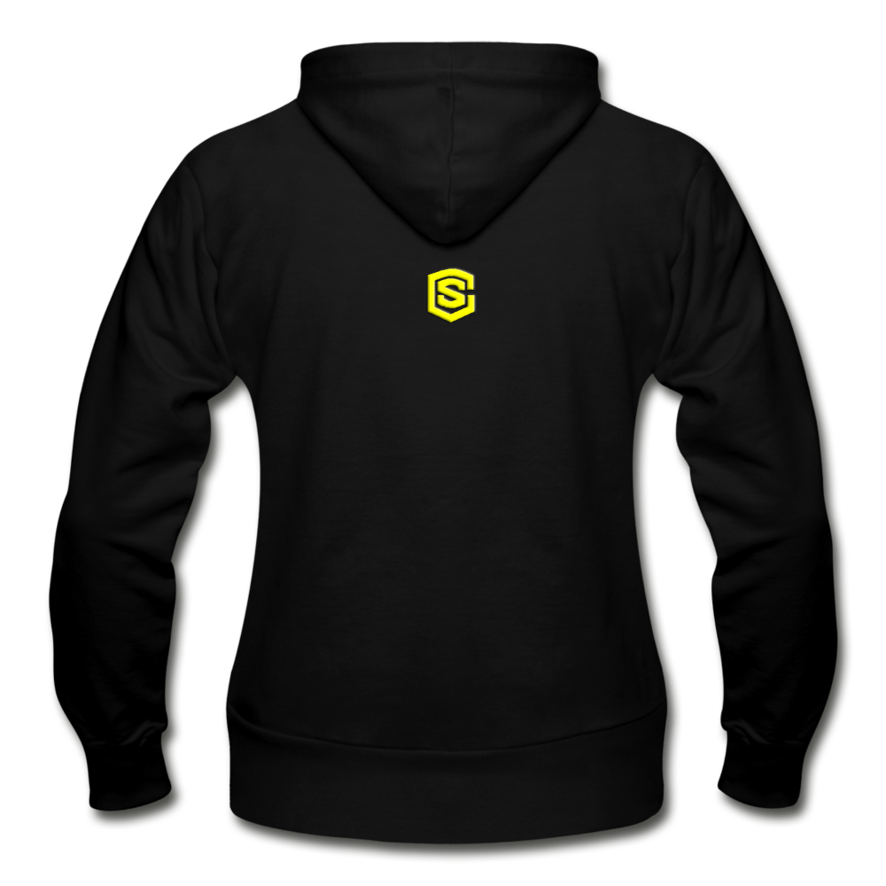 Gildan Heavy Blend Women's Zip Hoodie  WITH YELLOW LOGO - black