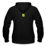 Gildan Heavy Blend Women's Zip Hoodie  WITH YELLOW LOGO - black