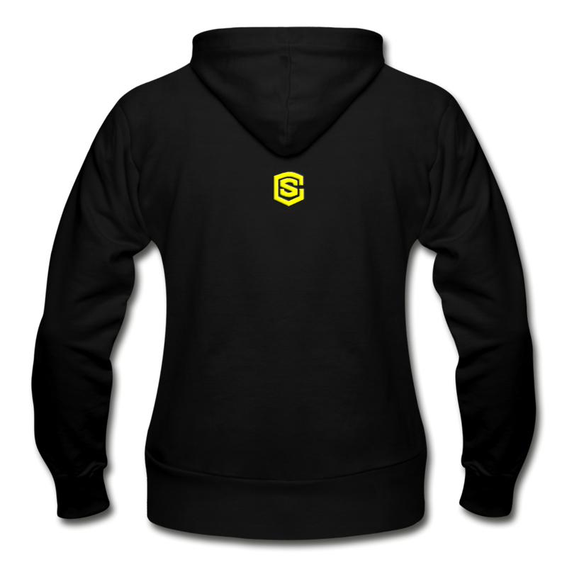 Gildan Heavy Blend Women's Zip Hoodie  WITH YELLOW LOGO - black