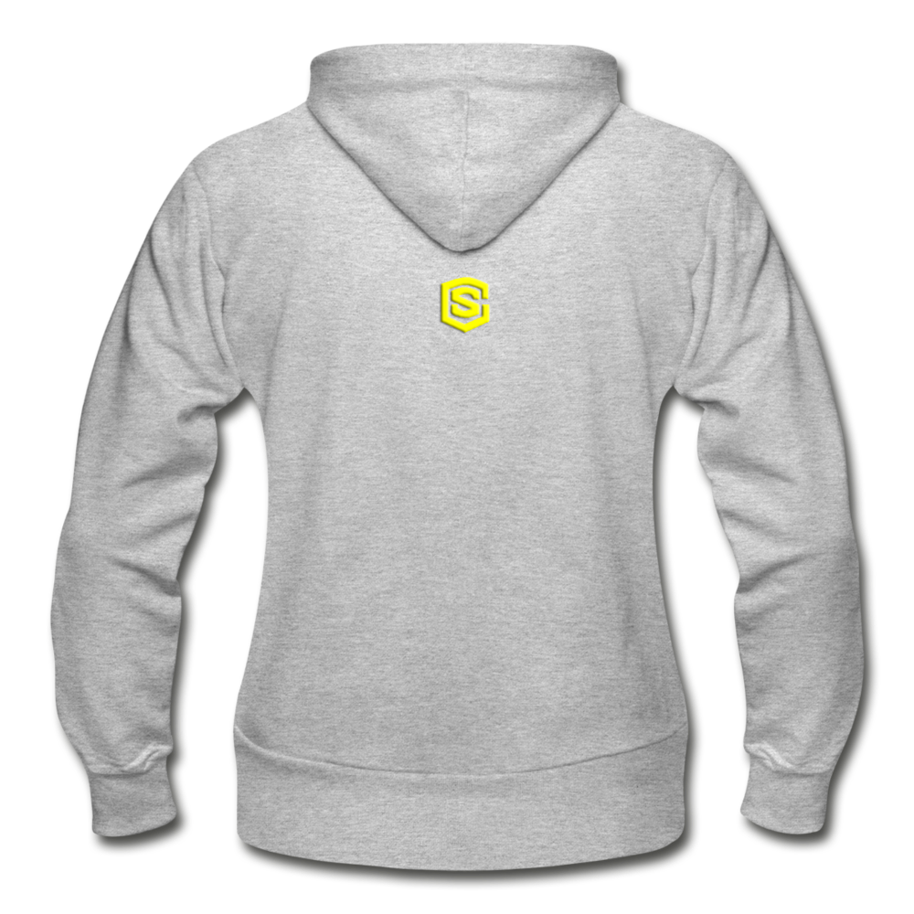 Gildan Heavy Blend Women's Zip Hoodie  WITH YELLOW LOGO - heather gray