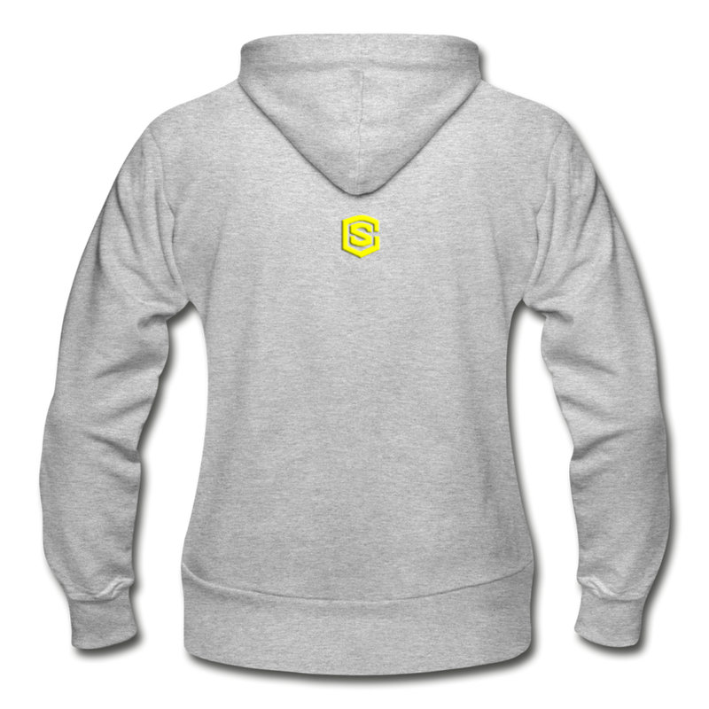 Gildan Heavy Blend Women's Zip Hoodie  WITH YELLOW LOGO - heather gray