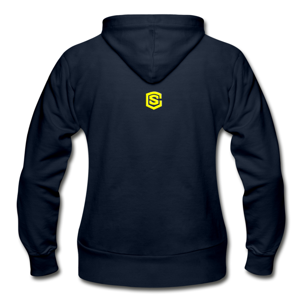 Gildan Heavy Blend Women's Zip Hoodie  WITH YELLOW LOGO - navy