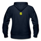 Gildan Heavy Blend Women's Zip Hoodie  WITH YELLOW LOGO - navy