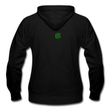 Gildan Heavy Blend Women's Zip Hoodie  WITH GREEN  LOGO - black