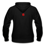 Gildan Heavy Blend Women's Zip Hoodie  WITH RED  LOGO - black