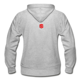 Gildan Heavy Blend Women's Zip Hoodie  WITH RED  LOGO - heather gray