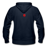 Gildan Heavy Blend Women's Zip Hoodie  WITH RED  LOGO - navy