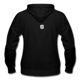 Gildan Heavy Blend Women's Zip Hoodie  WITH WHITE  LOGO - black