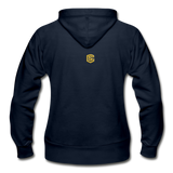 Gildan Heavy Blend Women's Zip Hoodie  WITH  GOLD LOGO - navy